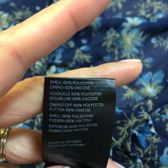 Free People Maxi Skirt Size 8 Womans Femme Edge Navy Blue Floral Wrapover Ruffle - Picture 12 of 15